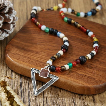 Natural Wood & Coconut Shell Necklace | Bohemian Surf Tribal Jewelry