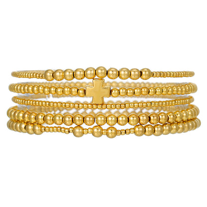 European and American cross-border explosion ccb beaded bracelet bohemian versatile stacked bracelet geometric bead bracelet female