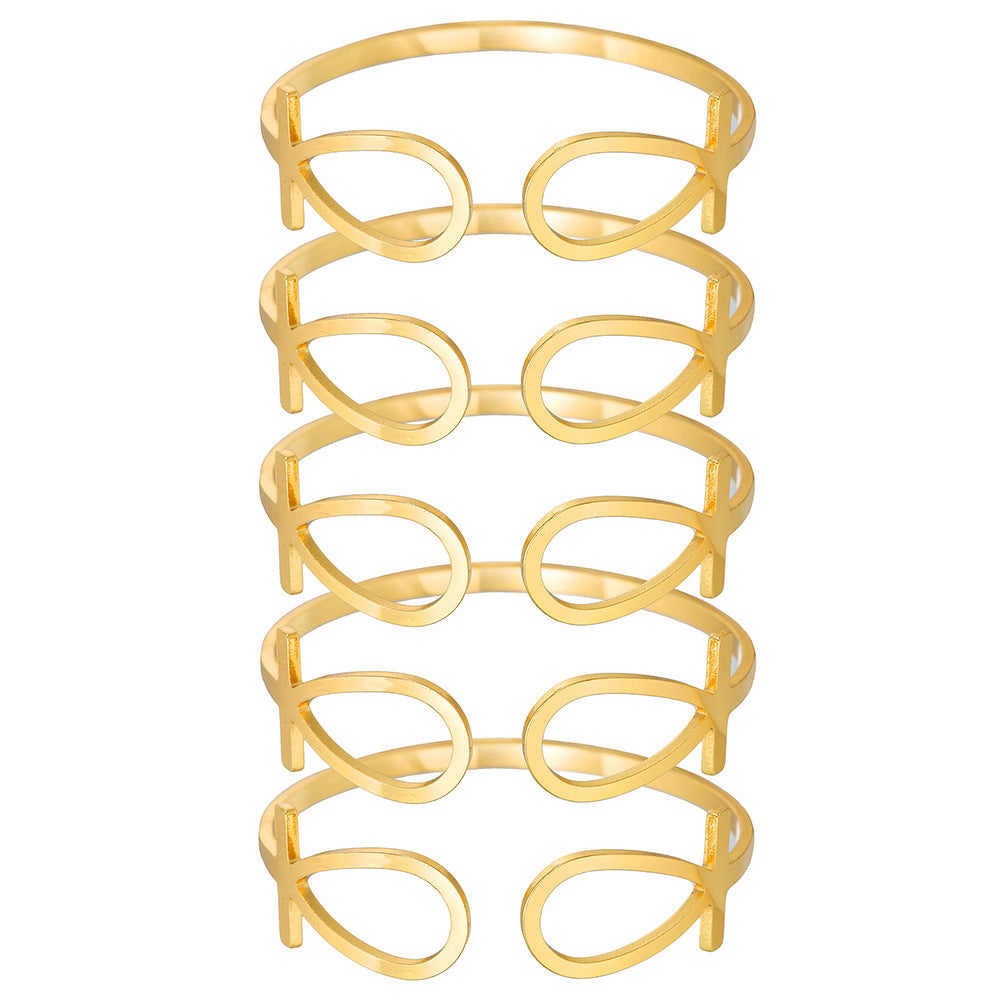 Set of 6 Ancient Egyptian Cross Bracelet Set Women's Jewelry Ethnic Jewelry Metal Stacked Bracelets Women