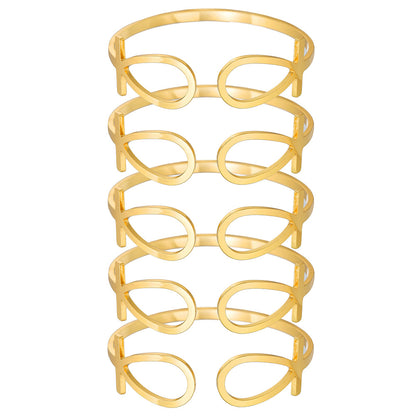 Set of 6 Ancient Egyptian Cross Bracelet Set Women's Jewelry Ethnic Jewelry Metal Stacked Bracelets Women