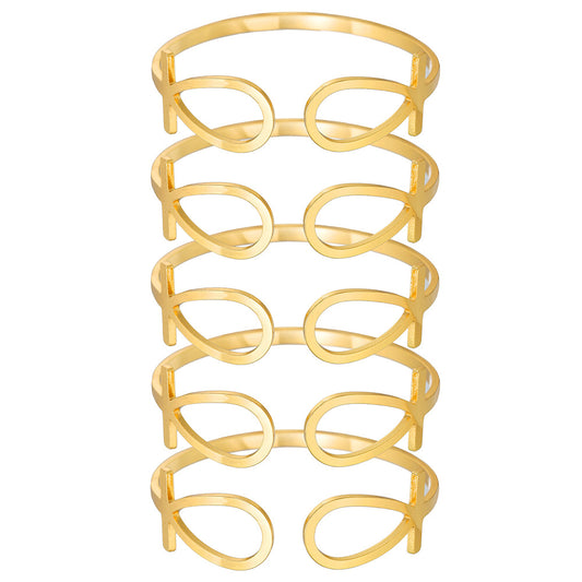Set of 6 Ancient Egyptian Cross Bracelet Set Women's Jewelry Ethnic Jewelry Metal Stacked Bracelets Women