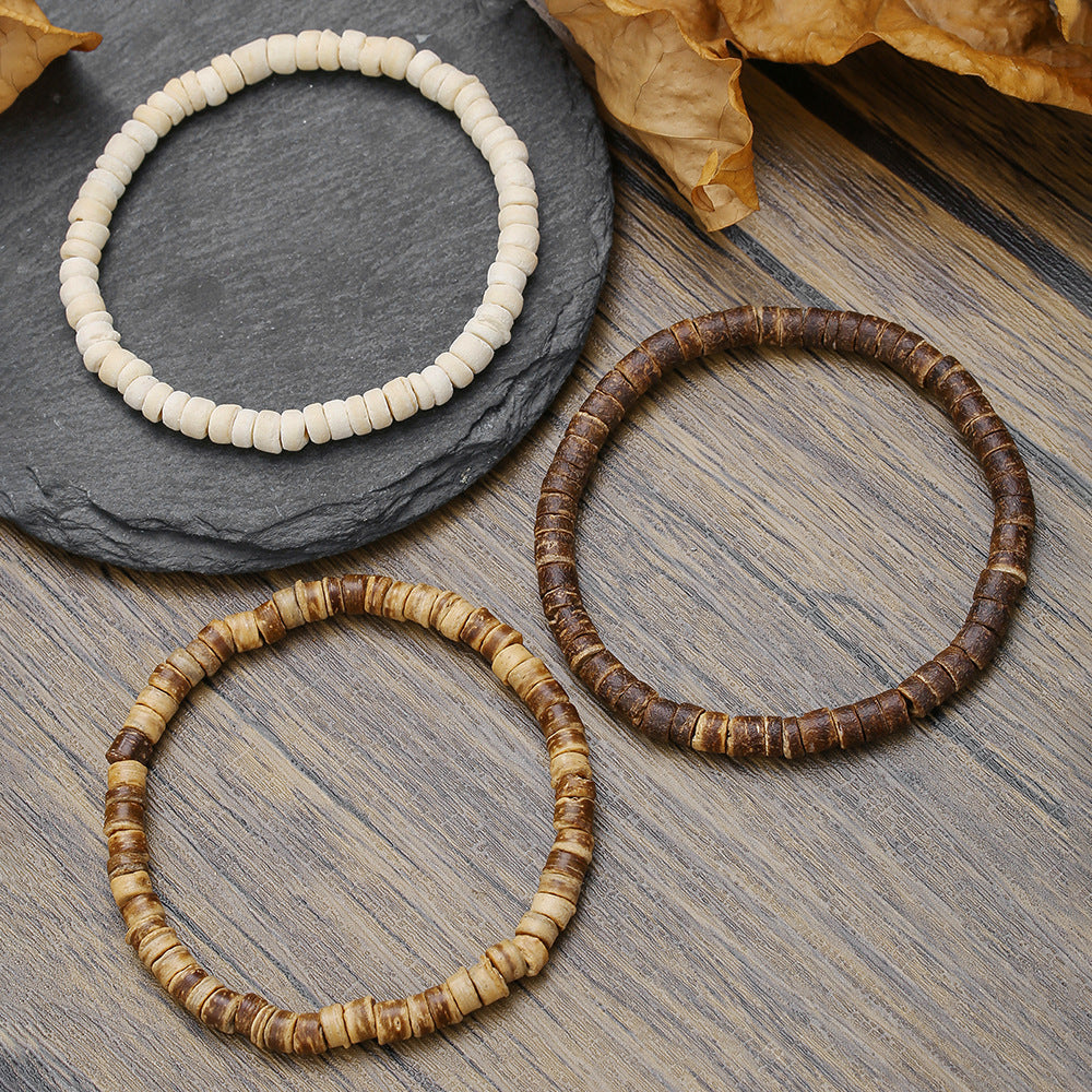 Retro European and American Diamond Bodhi Bracelet Men's Festival Gaosheng Wood Bead Buddha Bead Bracelet Mori Ethnic Style Bracelet Set