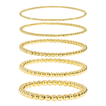 Cross-border new CCB round bead cross beaded bracelet combination fashion versatile trend stacked elastic bracelet women
