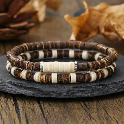 Retro European and American Diamond Bodhi Bracelet Men's Festival Gaosheng Wood Bead Buddha Bead Bracelet Mori Ethnic Style Bracelet Set