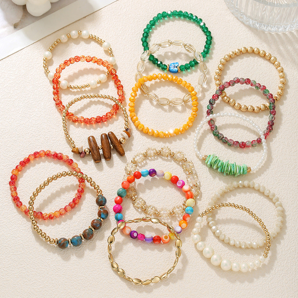European and American influencer-style multi-layer bracelets for women, niche stone faux pearl designs, high-end bracelets, versatile bracelets for women