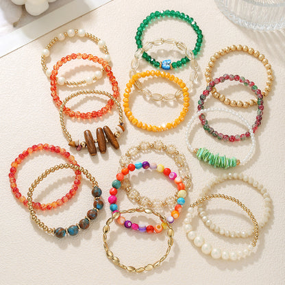 European and American influencer-style multi-layer bracelets for women, niche stone faux pearl designs, high-end bracelets, versatile bracelets for women