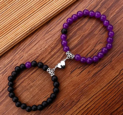 Cross-border hot-selling friendship spider love magnetic attraction cat bracelet beaded elastic adjustable couple holiday bracelet
