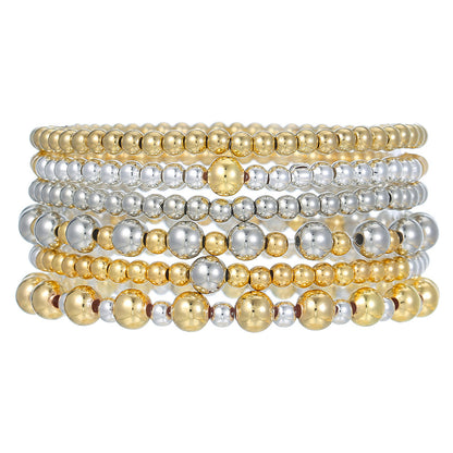 Cross-border new fashion OL style CCB bracelet seven-piece set Bohemian multi-layer stacked elastic cross bracelet