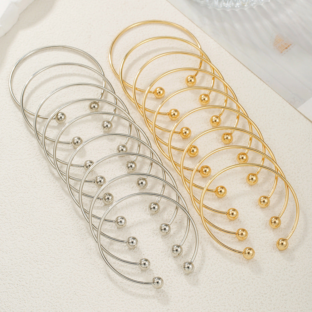 European and American fashion personalized gold-plated bracelets 9 sets stacked open bracelets women's retro metal jewelry
