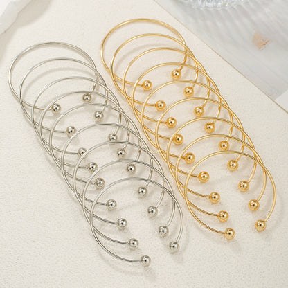 European and American fashion personalized gold-plated bracelets 9 sets stacked open bracelets women's retro metal jewelry