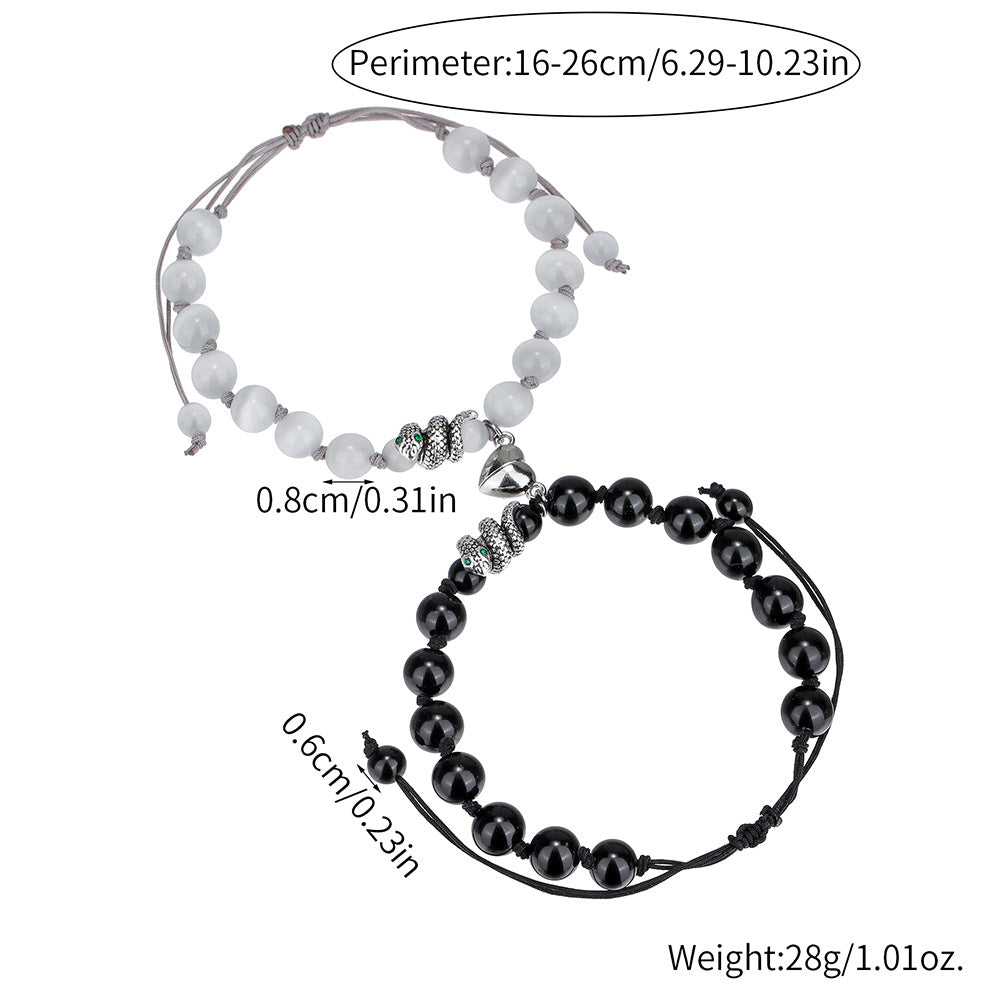 European and American style Heima beaded bracelet, snake-shaped couple bracelet, magnet love bracelet, cross-border personalized jewelry wholesale