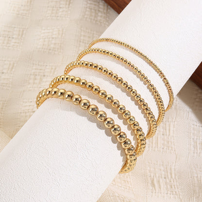 Amazon hot-selling simple set bracelet copper beads multi-layer stacked bracelet pearl bracelet women's hand jewelry wholesale