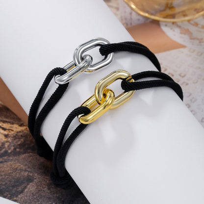 European and American bestseller personalized double-ring exquisite INS design wristband, minimalist versatile light luxury bracelet accessory
