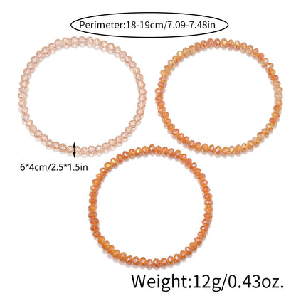 Simple and versatile 3 sets, a set of cut crystal bead bracelet set combination, elastic couple glass bracelet bracelet.