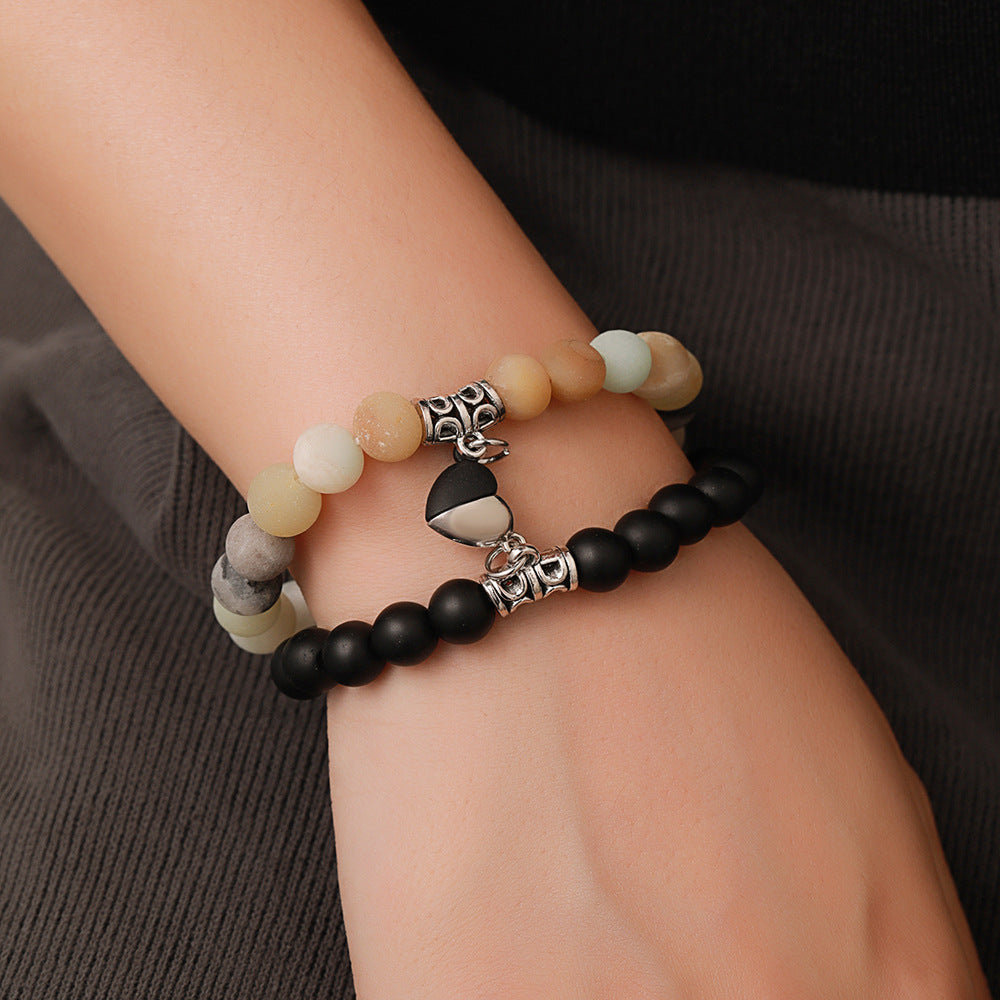 Amazon hot-selling couple bracelets, magnetic distance couple bracelets, love magnetic buckles, couple bracelets, a pair of jewelry