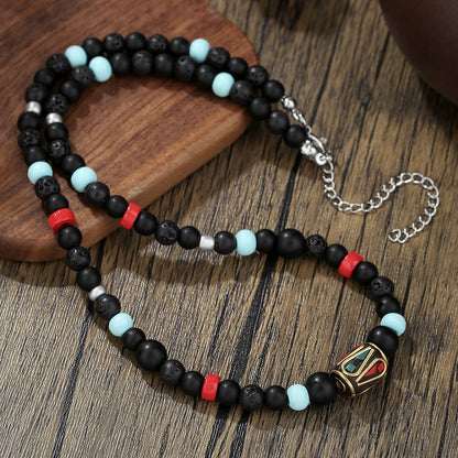 Natural Wood & Coconut Shell Necklace | Bohemian Surf Tribal Jewelry