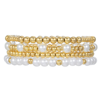 European and American environmental protection CCB beaded stacked bracelet female elastic moon cross cactus shell love bracelet female