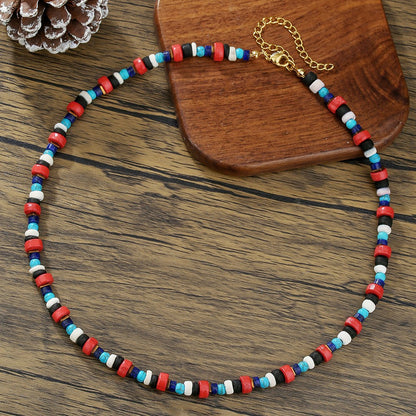 Natural Wood & Coconut Shell Necklace | Bohemian Surf Tribal Jewelry