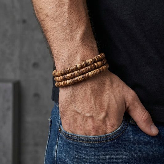 Europe and the United States cross-border coconut shell bracelet men's hip-hop punk retro multi-layer stacking suit jewelry summer bracelet wholesale