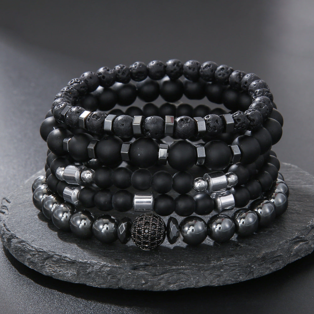 Foreign trade hot-selling natural stone bracelet set, copper bead bracelet AliExpress hot-selling set