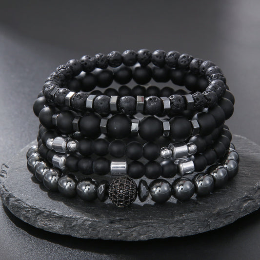 Foreign trade hot-selling natural stone bracelet set, copper bead bracelet AliExpress hot-selling set