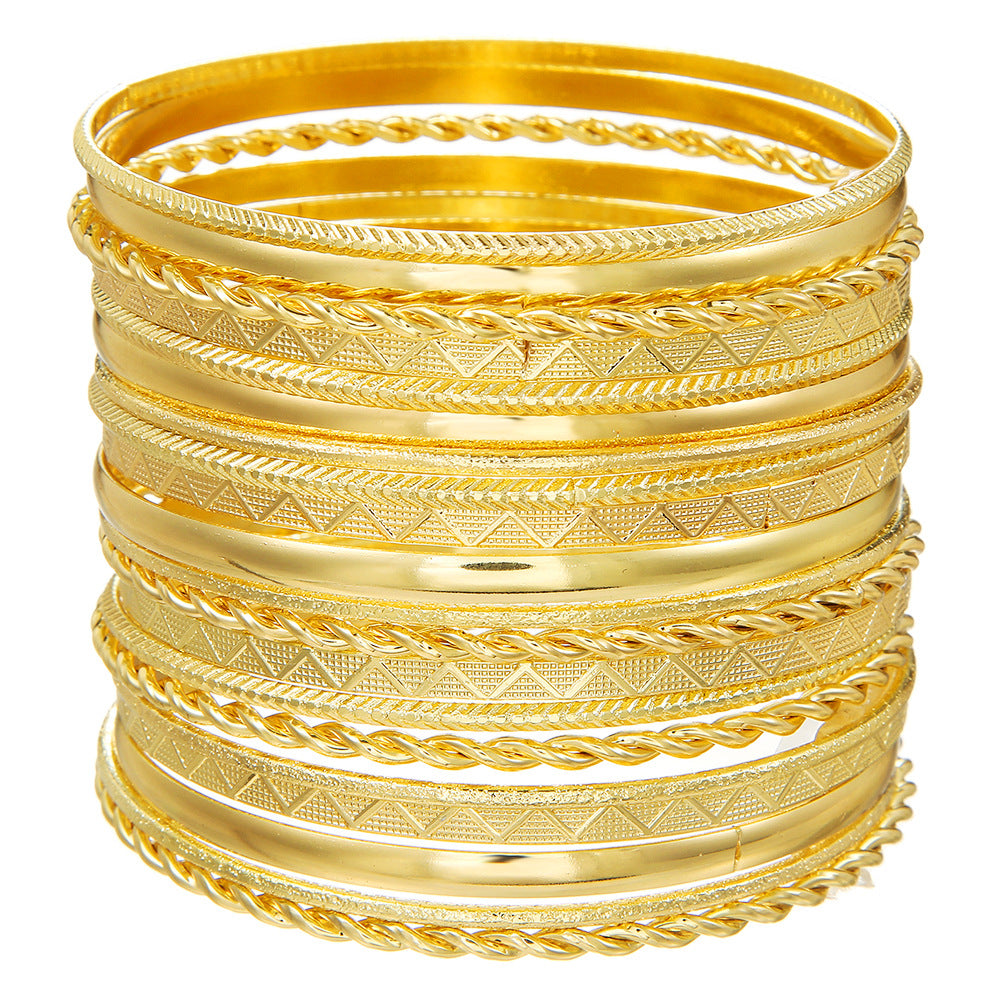 European and American cross-border retro simple pattern bracelet set Bohemian style stacked bracelet bracelet women's factory wholesale