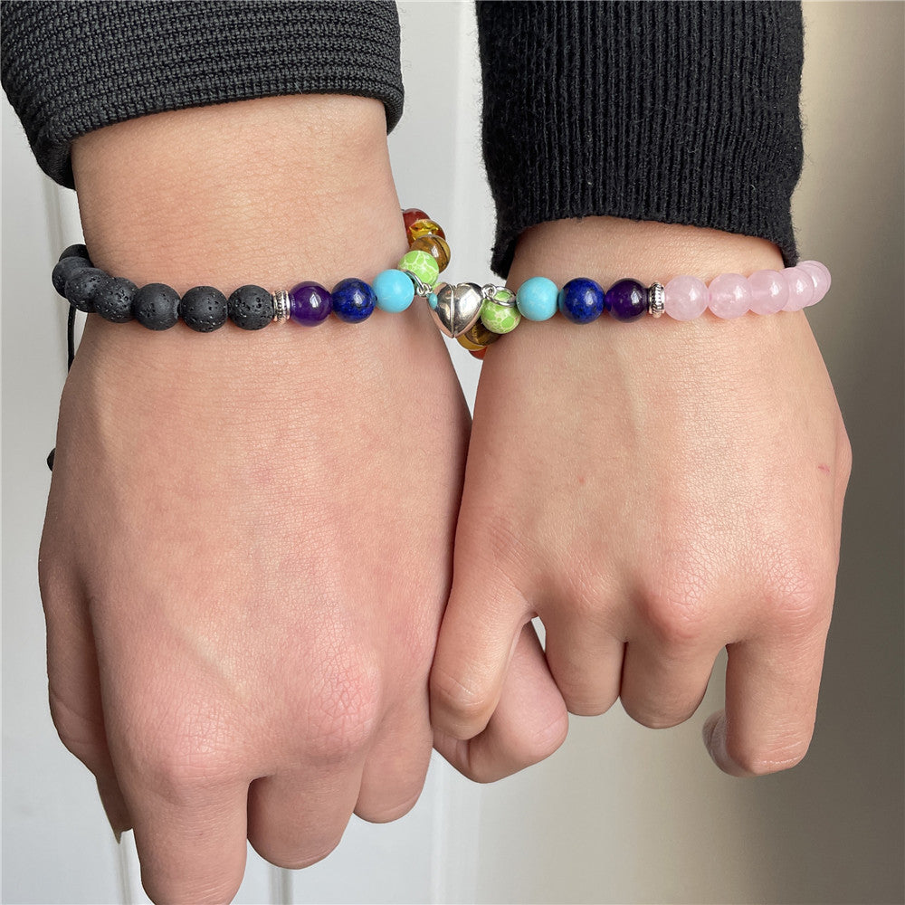 Cross-border new love magnet couple suction bracelet, tiger eye turquoise Buddha bead bracelet bracelet set wholesale