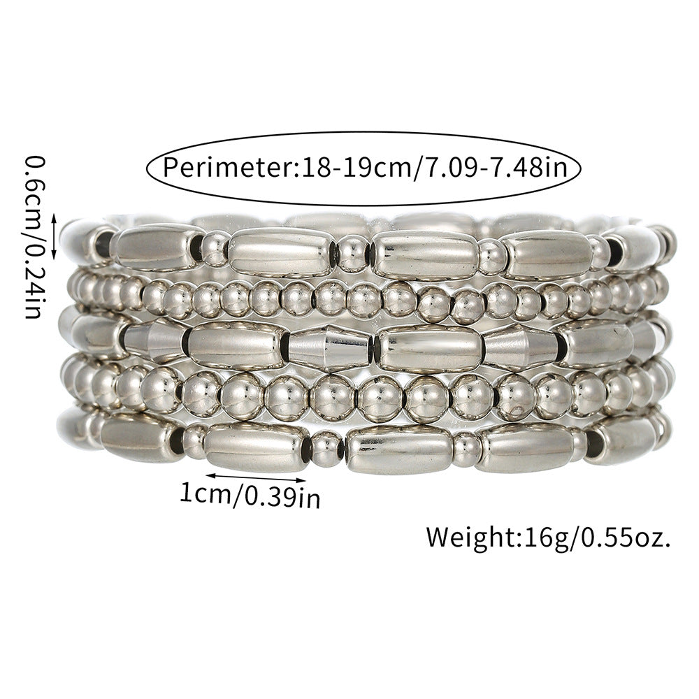 European and American cross-border explosion ccb beaded bracelet bohemian versatile stacked bracelet geometric bead bracelet female