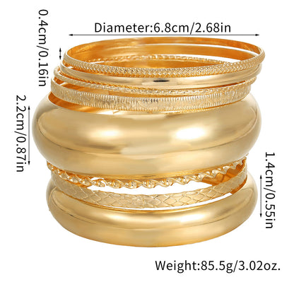 European and American cross-border hand jewelry stacked curved smooth twist bracelet simple geometric metal bracelet set