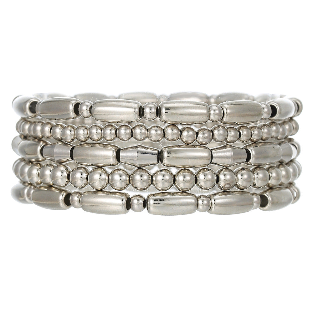 European and American cross-border explosion ccb beaded bracelet bohemian versatile stacked bracelet geometric bead bracelet female
