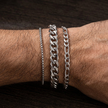 European and American ins Internet celebrities solid color titanium steel Cuban bracelet men's hip hop trend versatile simple NK chain bracelet does not fade