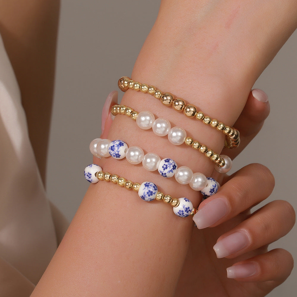 European and American cross-border hand jewelry ins wind irregular beaded crystal jewelry baroque special-shaped imitation pearl jewelry women
