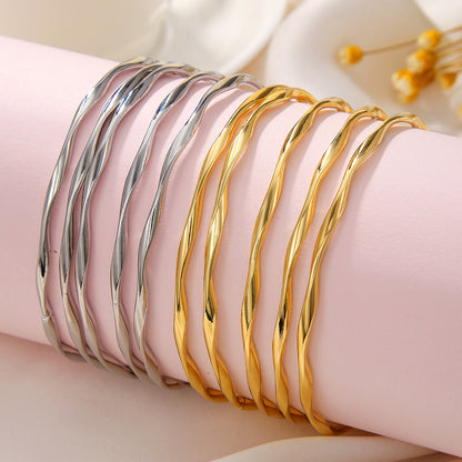 Live broadcast hot-selling Mobius bracelet set plain circle gold niche design simple irregular bracelet bracelet women