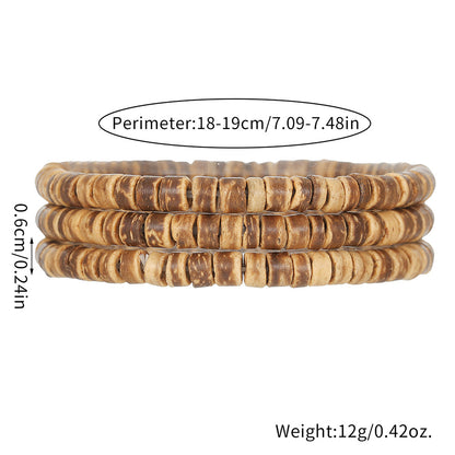Europe and the United States cross-border coconut shell bracelet men's hip-hop punk retro multi-layer stacking suit jewelry summer bracelet wholesale