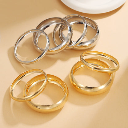 Cross-border hot-selling simple metal arc bracelet hand jewelry women's high-end bracelet women's niche wide-sided multi-layer bracelet