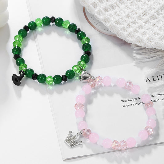 Cross-border hot-selling magic bad witch beaded bracelet love magnet good friend friendship bracelet men's and women's bracelet wholesale