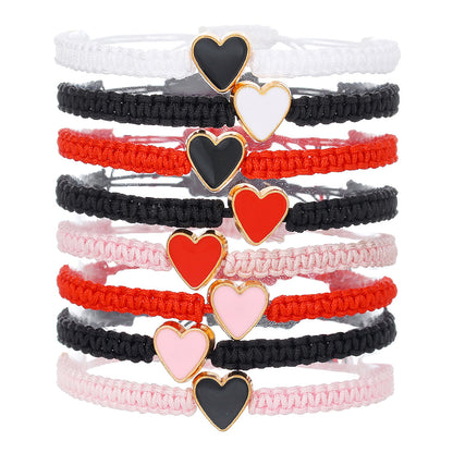 Cross-border new fashion dripping love hand-woven bracelet combination small fresh couple card friendship bracelet women