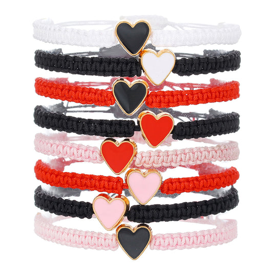Cross-border new fashion dripping love hand-woven bracelet combination small fresh couple card friendship bracelet women