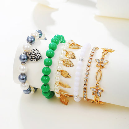 Cross-border new ethnic style bracelet set elastic beaded bohemian multi-layer pearl bracelet personalized bracelet