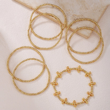 Cross-border new fashion OL style CCB bracelet seven-piece set Bohemian multi-layer stacked elastic cross bracelet