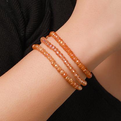 Simple and versatile 3 sets, a set of cut crystal bead bracelet set combination, elastic couple glass bracelet bracelet.