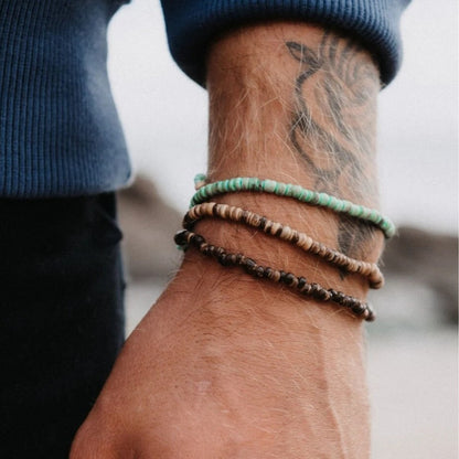 Cross-border vacation wind wood bead coconut shell bracelet bohemian versatile high-end sense beaded men's bracelet coconut shell bracelet