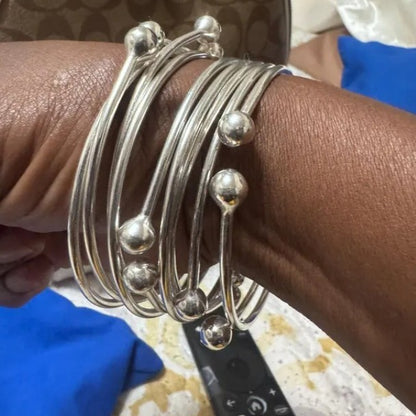European and American fashion personalized gold-plated bracelets 9 sets stacked open bracelets women's retro metal jewelry