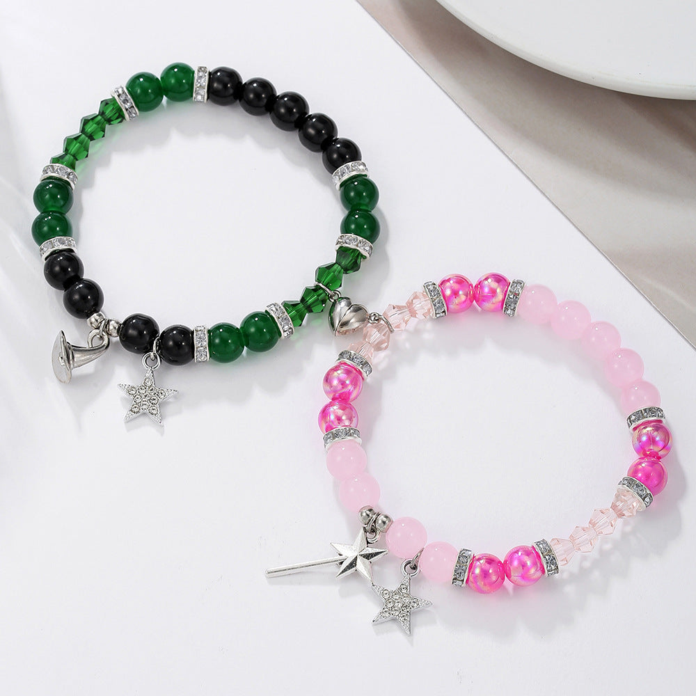 European and American cross-border hot-selling movies peripheral Wicked magic witch bracelet magnet love couple beaded bracelet