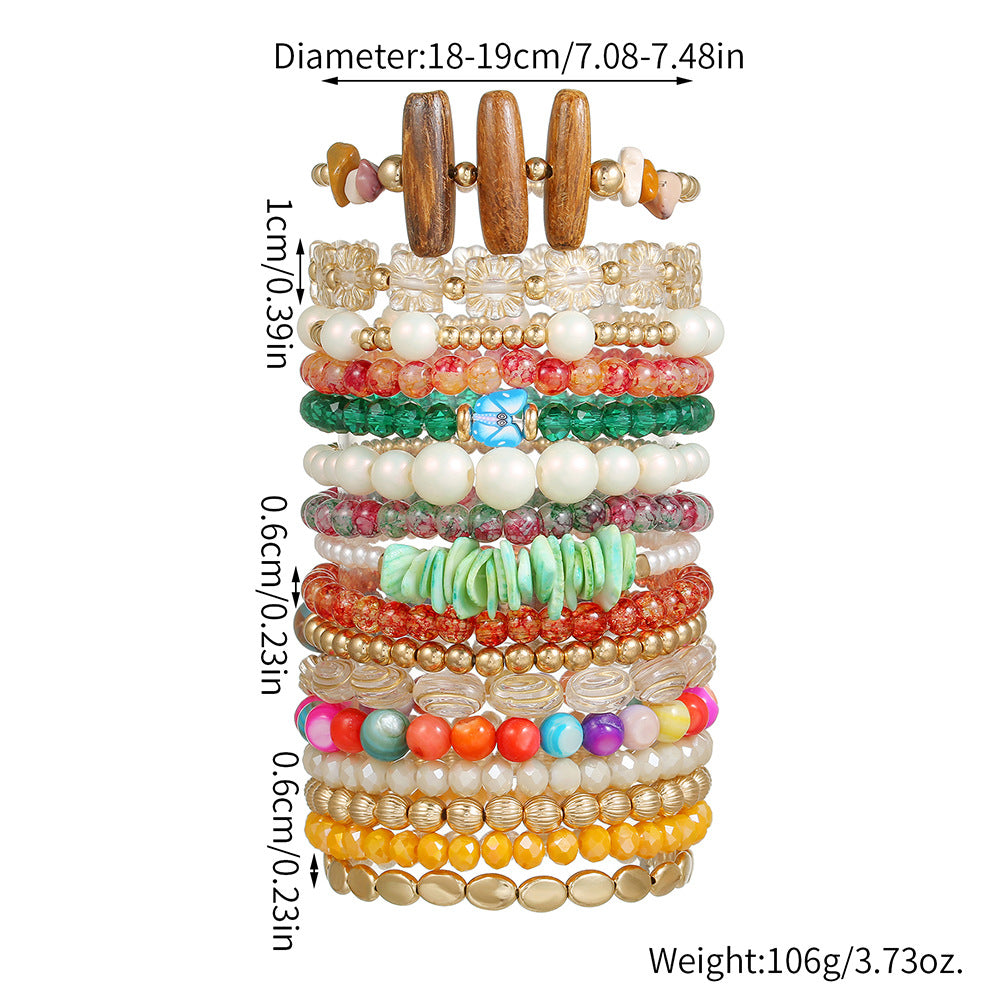 European and American influencer-style multi-layer bracelets for women, niche stone faux pearl designs, high-end bracelets, versatile bracelets for women