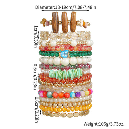 European and American influencer-style multi-layer bracelets for women, niche stone faux pearl designs, high-end bracelets, versatile bracelets for women