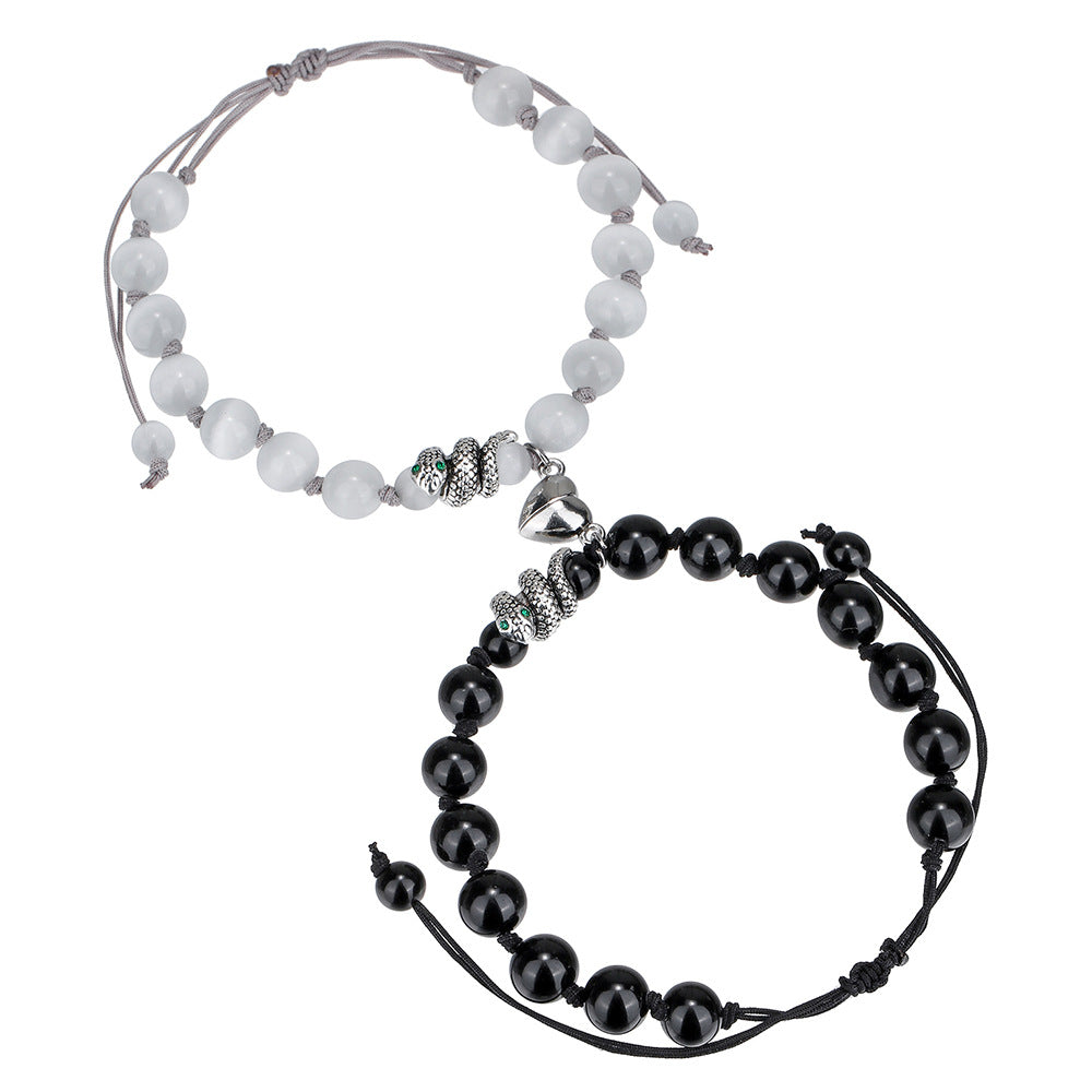 European and American style Heima beaded bracelet, snake-shaped couple bracelet, magnet love bracelet, cross-border personalized jewelry wholesale