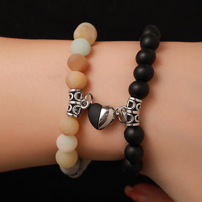 Amazon hot-selling couple bracelets, magnetic distance couple bracelets, love magnetic buckles, couple bracelets, a pair of jewelry