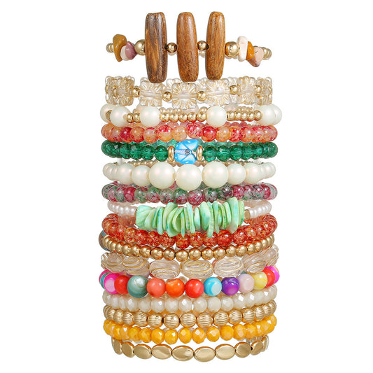 European and American influencer-style multi-layer bracelets for women, niche stone faux pearl designs, high-end bracelets, versatile bracelets for women