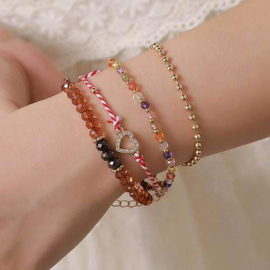 Bohemian style glass beads hand-woven beaded bracelets women's vacation travel versatile bracelets ethnic style jewelry